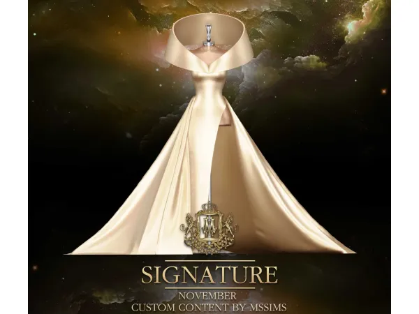 Alpha SIGNATURE NOVEMBER GOWN by Mssims4 - The Sims 4 Custom Content