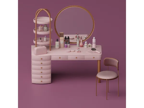 Alpha Pink Rush Vanity Set by SnootySims - The Sims 4 Custom Content