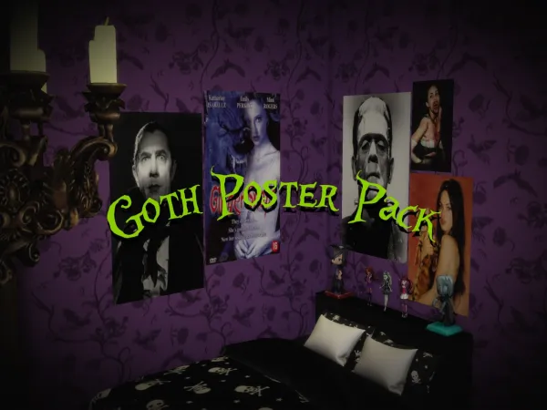 Alpha Goth Poster Pack by simsfinds - The Sims 4 Custom Content