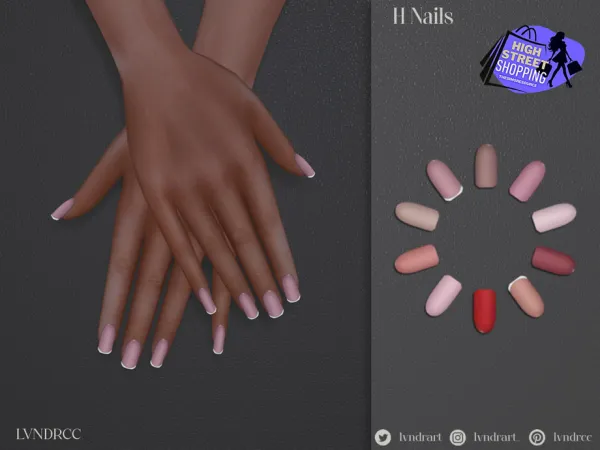 Mix H Nails by lvndrcc - The Sims 4 Custom Content