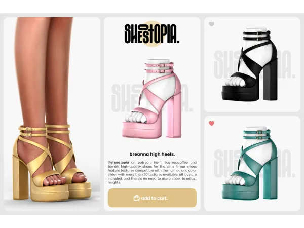 Alpha brianna high heels by simsfinds - The Sims 4 custom content
