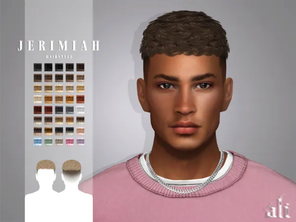 Alpha JERIMIAH hairstyle by Ali CC - The Sims 4 Custom Content