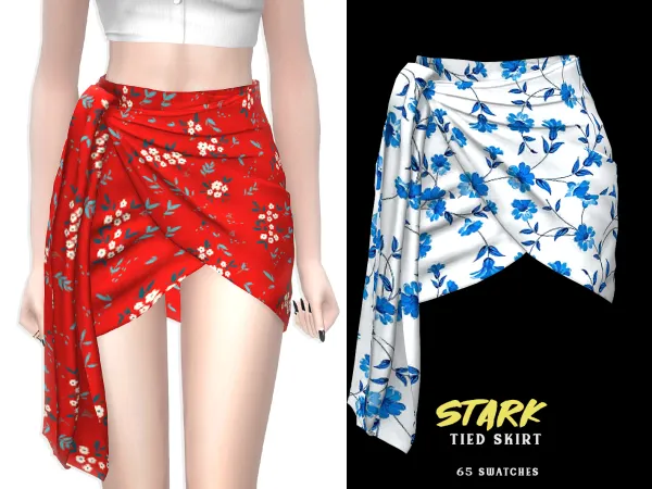 Alpha Stark Tied Skirt by grafity-cc - The Sims 4 Custom Content