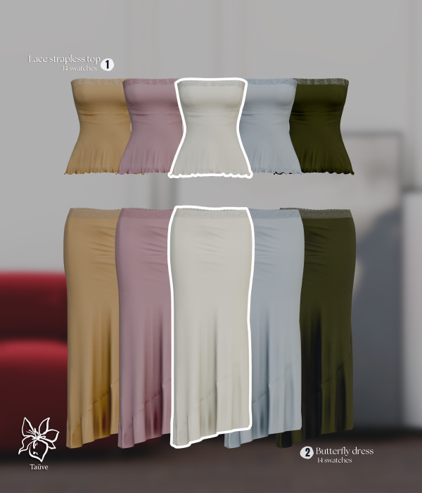 Mix DUSTBOUND 2 PIECE CLOTHING SET by simsfinds - The Sims 4 Custom Content
