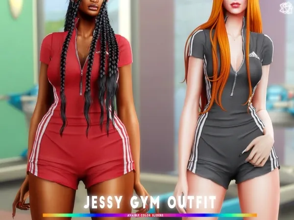 Alpha Jessi Gym Jumpsuit brsims by bluerose-sims - The Sims 4 Custom Content