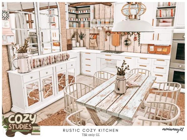 Alpha Rustic Cozy Kitchen TSR only by moniamay72 - The Sims 4 Custom Content