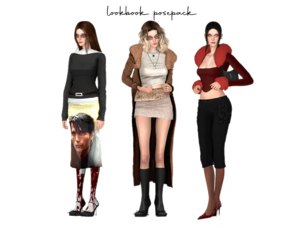 Mix 241012 female posepack by bluefeelingblue - The Sims 4 Custom Content
