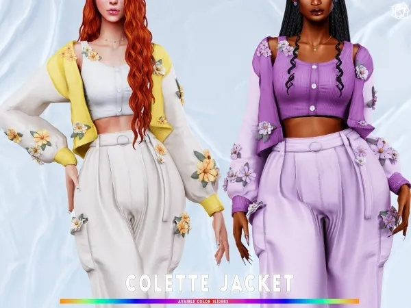 Alpha Colette jacket brsims by bluerose-sims - The Sims 4 Custom Content