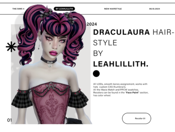 Maxis Match Draculaura Hairstyle by simsfinds - The Sims 4 Custom Content