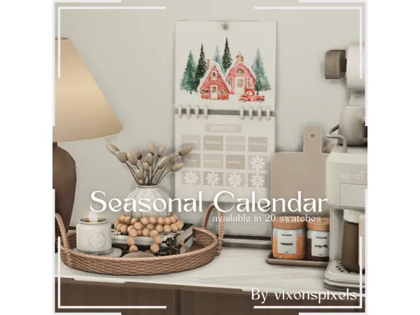 Maxis Match Seasonal Calendar by Vixonspixels - The Sims 4 custom content