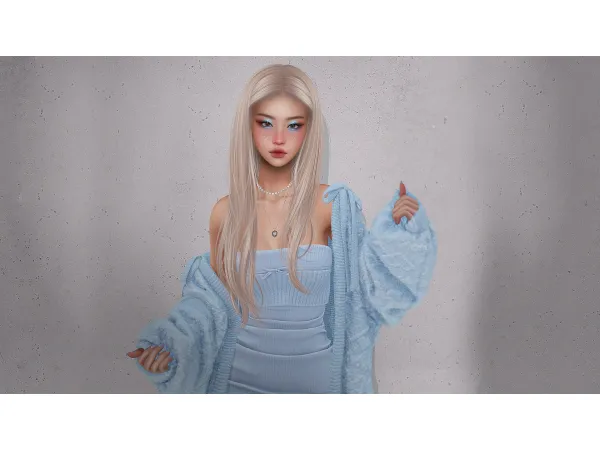 Alpha RORA HAIRSTYLE by Doux - The Sims 4 Custom Content