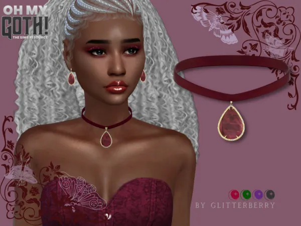 Alpha Oh My Goth Dusk Choker by Glitterberryfly - The Sims 4 Custom Content