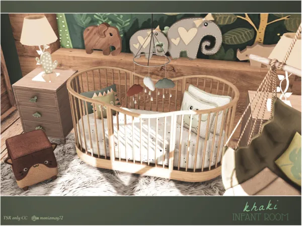 Alpha Khaki Infant Bedroom TSR only by Moniamay72 - The Sims 4 Custom Content