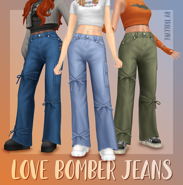 Maxis Match Love Bomber Jeans by simsfinds - The Sims 4 Custom Content