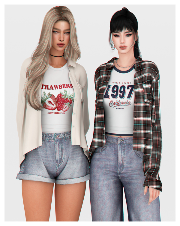 Alpha Oversized Shirt by simsfinds - The Sims 4 Custom Content