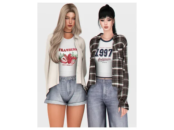 Alpha Oversized Shirt by backtrackcc - The Sims 4 Custom Content