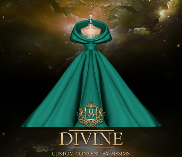 Alpha DIVINE GOWN by simsfinds - The Sims 4 Custom Content