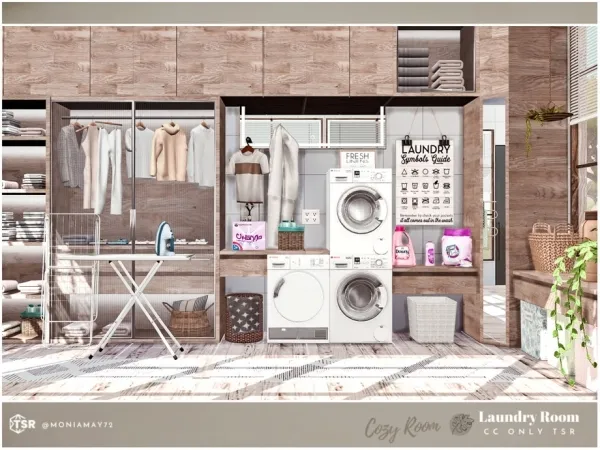 Alpha Cozy Laundry Room by moniamay72 - The Sims 4 Custom Content