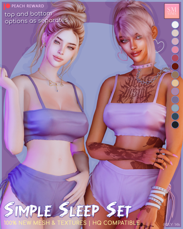 Mix Simple Sleep Set by simsfinds - The Sims 4 Custom Content