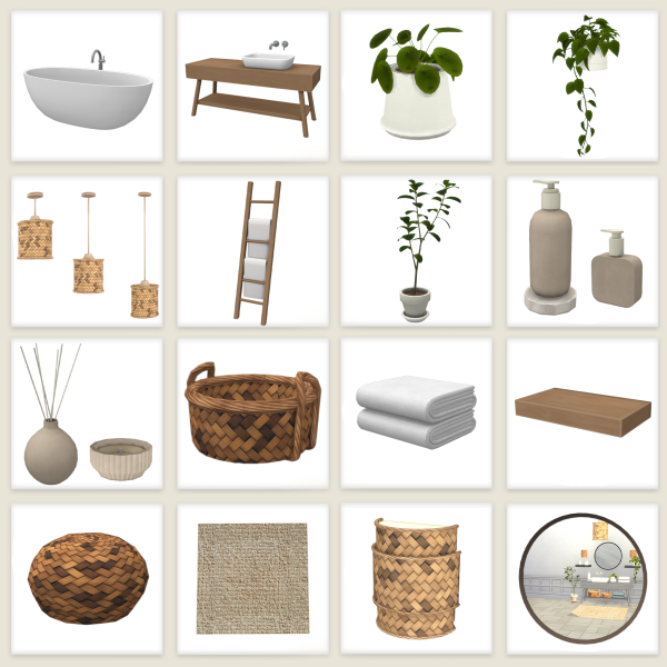 Maxis Match Boho Bathroom by simsfinds - The Sims 4 Custom Content