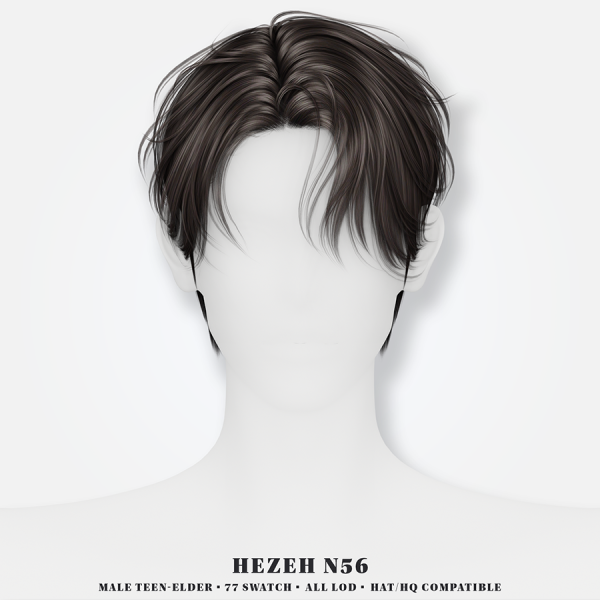 Alpha [Hezeh]Hair_No56 by hezeh - The Sims 4 Custom Content