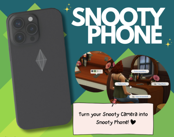 Maxis Match Snooty Phone Mod by simsfinds - The Sims 4 Custom Content