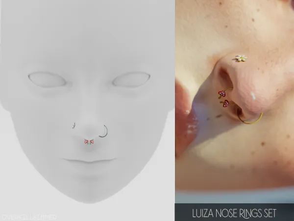 Mix Luiza nose rings set - The Sims 4 Custom Content