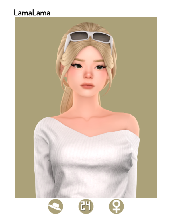 Maxis Match LamaLama Hair Raelynn by simsfinds - The Sims 4 Custom Content