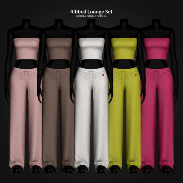 Mix Ribbed Lounge Set by simsfinds - The Sims 4 Custom Content