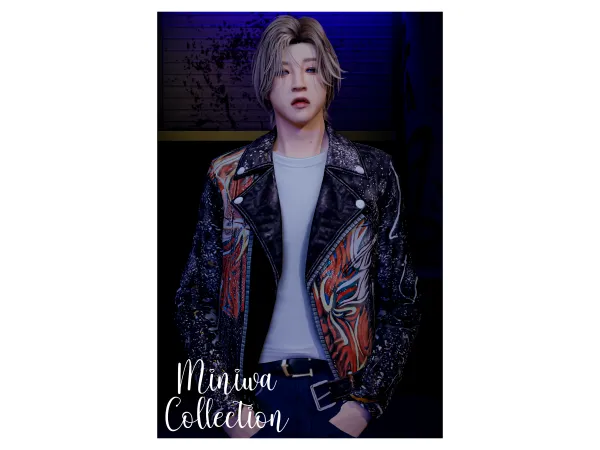 Mix BTS BIKER JACKET IN CALFSKIN by Tsumiki Miniwa - The Sims 4 Custom Content
