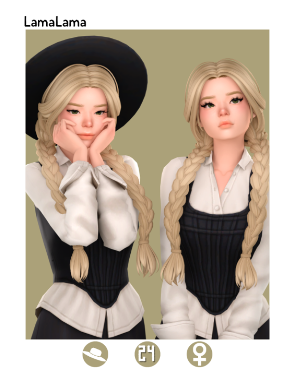 Maxis Match LamaLama Hair Janey by simsfinds - The Sims 4 Custom Content