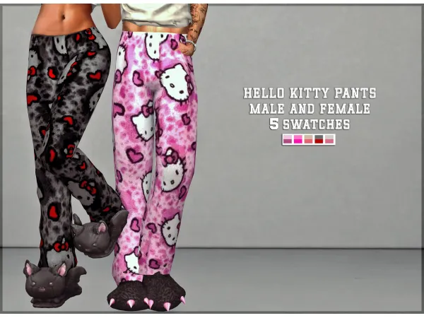 Mix Random Tees and Hello Kitty Pants by fussytrait - The Sims 4 Custom Content