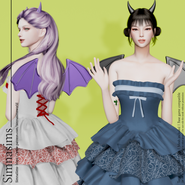 Maxis Match halloween devil horns and wings by simsfinds - The Sims 4 Custom Content