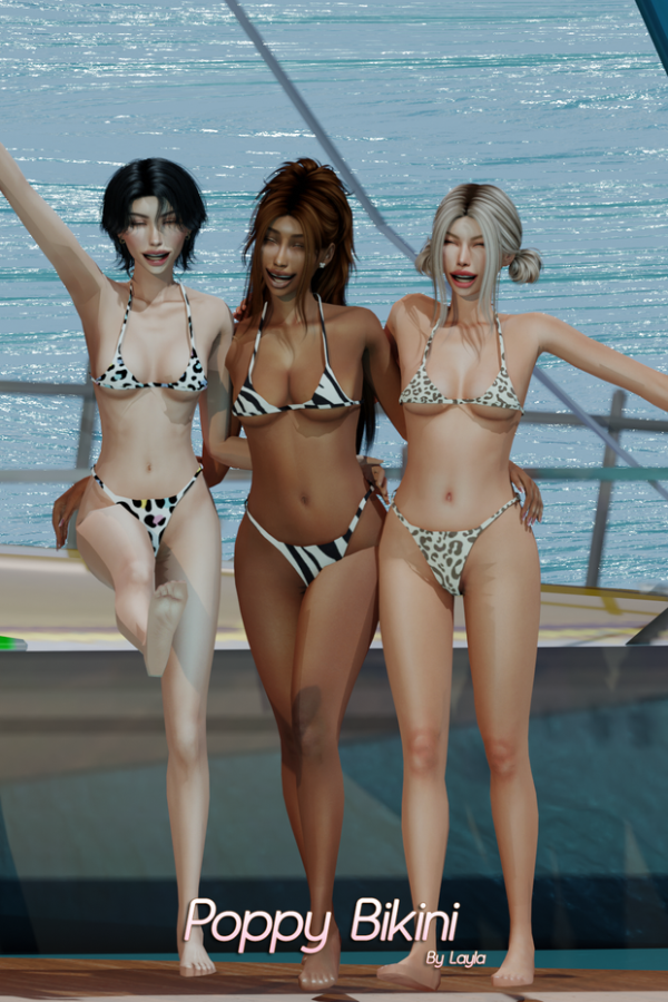 Alpha Poppy Bikini v1 Animal Print by simsfinds - The Sims 4 Custom Content