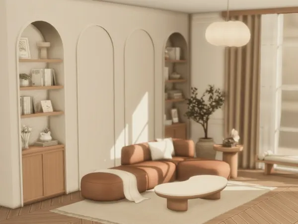 Maxis Match LivingDining Set APRICITY by simsfinds - The Sims 4 Custom Content