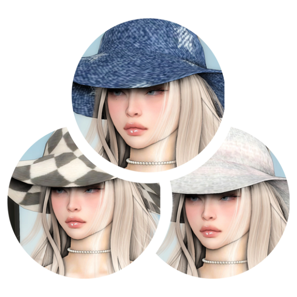 Mix beach hat by simsfinds - The Sims 4 Custom Content
