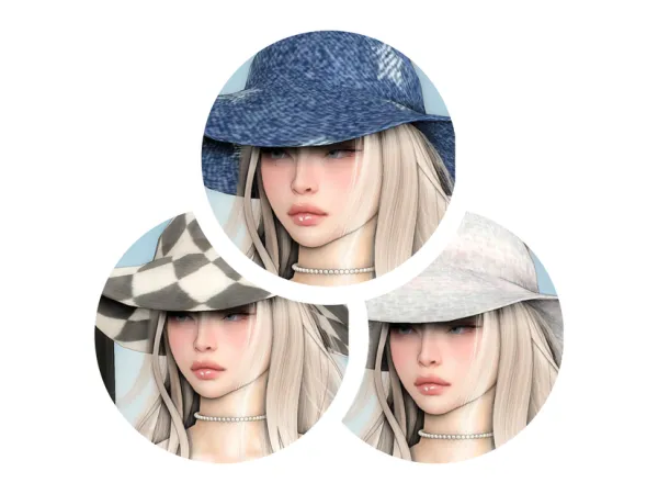 Mix beach hat by deepmoon - The Sims 4 Custom Content