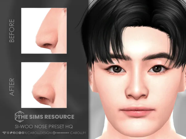 Mix Si woo Nose Preset HQ by thesimsresource - The Sims 4 Custom Content