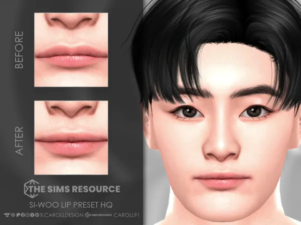 Mix Si woo Lip Preset HQ by Caroll912 - The Sims 4 Custom Content