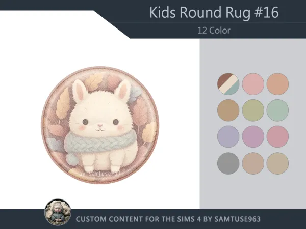 Mix Kids Round Dance Rug 16 Samtuse963 by simsfinds - The Sims 4 Custom Content