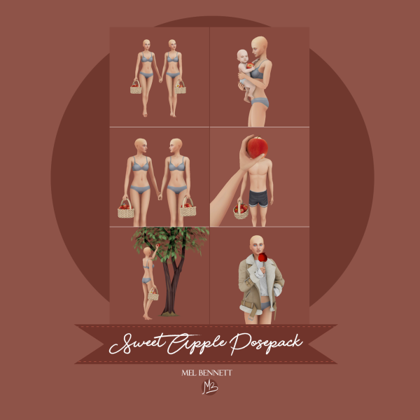 Mix Sweet Apple Acc and Posepack by melbennett - The Sims 4 Custom Content