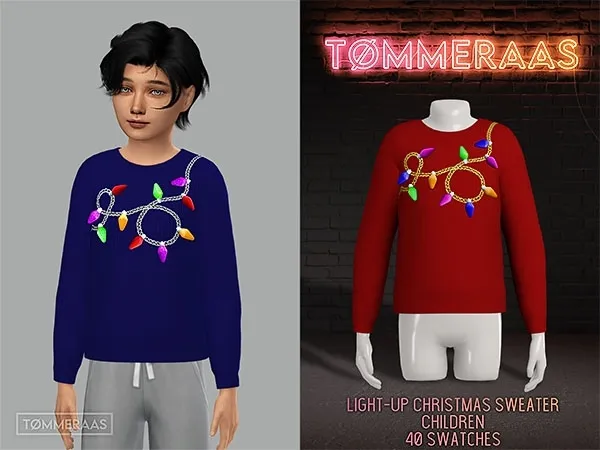 TØMMERAAS | Light-Up Christmas Sweater for Children (#74)