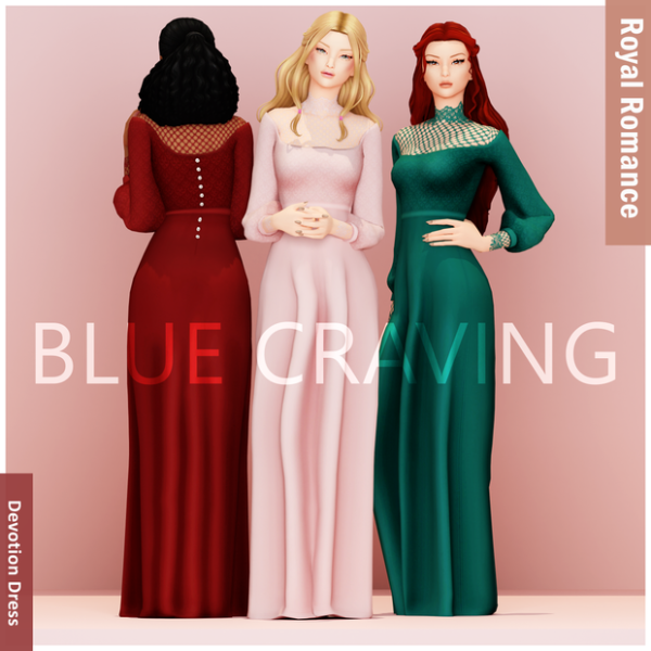 Mix [Blue Craving] Royal Devotion Dress by bluecraving - The Sims 4 Custom Content