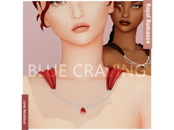 Mix [Blue Craving] Royal Love Necklace - The Sims 4 Custom Content