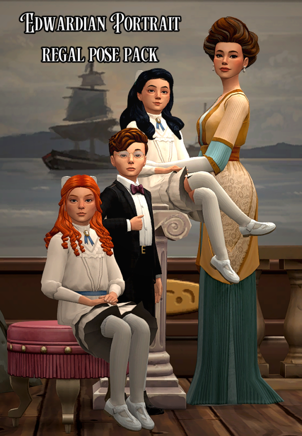 Maxis Match 1912 Edwardian Regal Posepack by simsfinds - The Sims 4 Custom Content