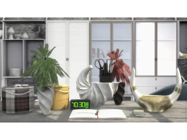 Mix [ARTVITALEX] GROTON OFFICE MATERIALS - The Sims 4 Custom Content