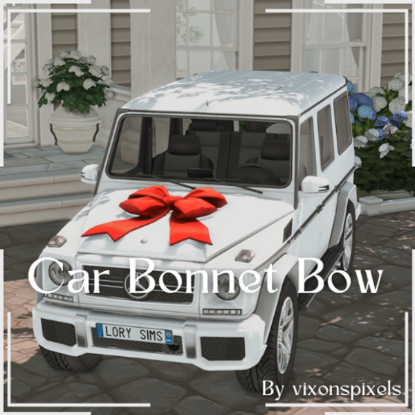 Mix Car Bonnet Bow by simsfinds - The Sims 4 Custom Content