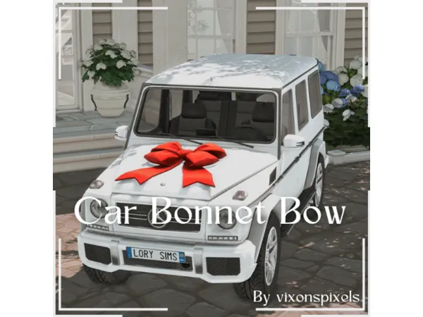 Mix Car Bonnet Bow by vixonspixels - The Sims 4 Custom Content