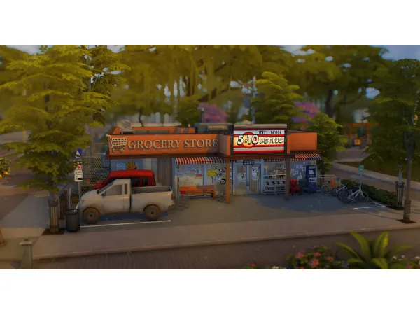 Maxis Match SS Grocery store with by simsfinds - The Sims 4 Custom Content