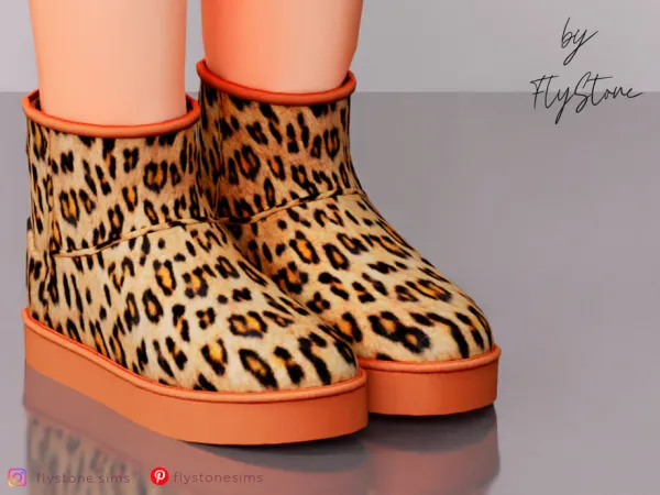 Mix Child Leopard UggBoots by thesimsresource - The Sims 4 Custom Content